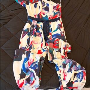 Sachin & Babi Noir Abstract Khan Jumpsuit Size 2